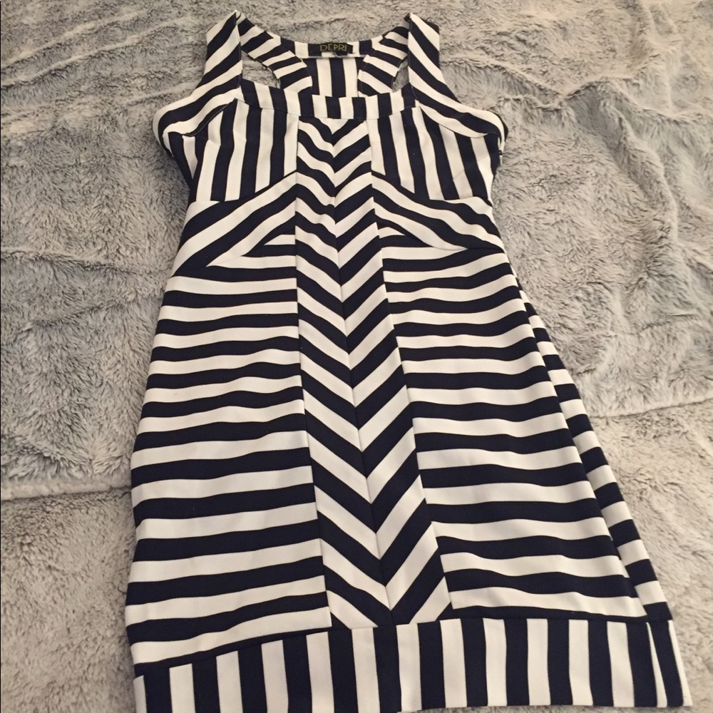 Navy and white dress